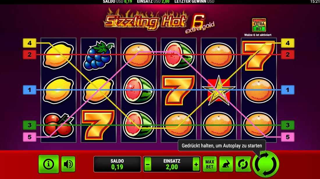 Sizzling Hot 6 Extra Gold Spielansicht – Sizzling Hot 6 Extra Gold Echtgeld