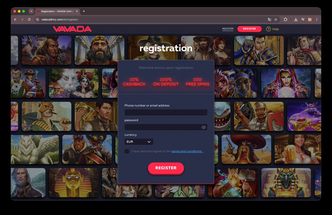 Vavada Casino Screenshot – Sizzling Hot Echtgeld spielen Oberfläche